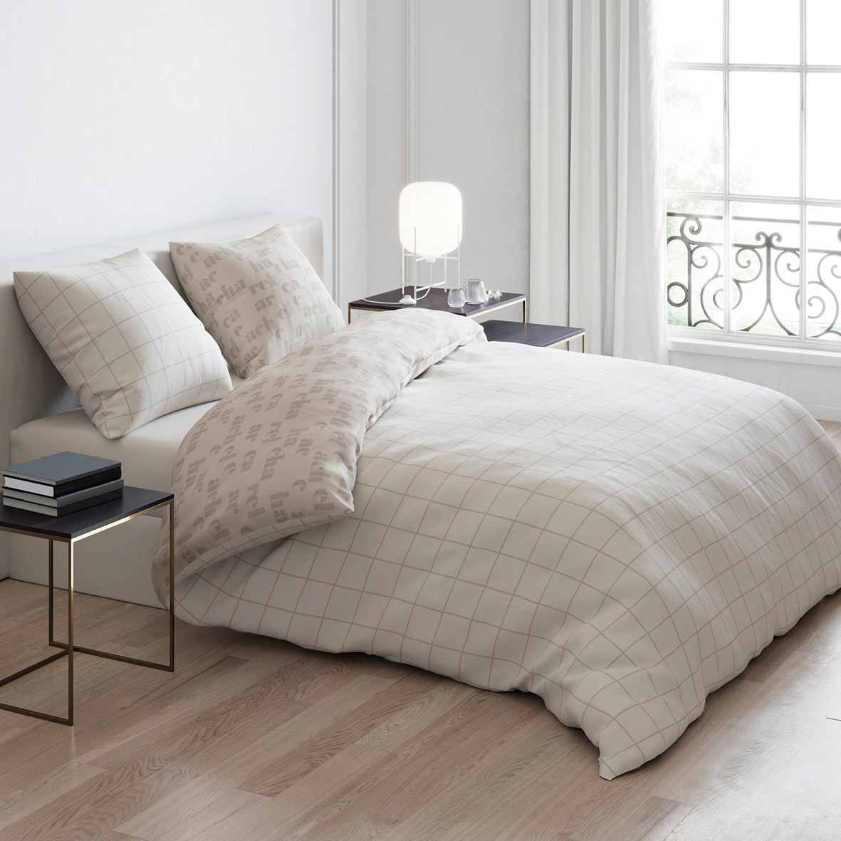Duvet cover + pillowcase(s) flannel - Signature Taupe