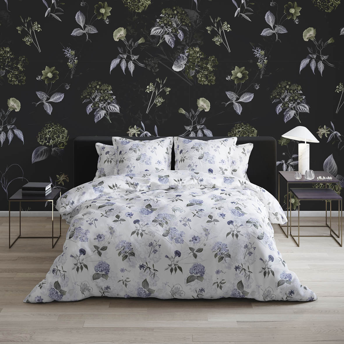 Pillowcase(s) cotton satin - Fleurs Passion white