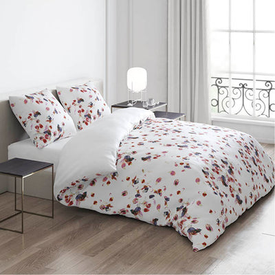 Duvet cover(s) + pillowcase(s) cotton satin - Aurore White
