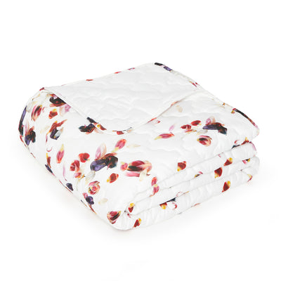 Couvre-lit matelassé en 100% satin de coton - dessin Aurore Blanc