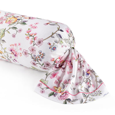 Pillowcase(s) cotton satin - Jardin Secret White / Blush Pink
