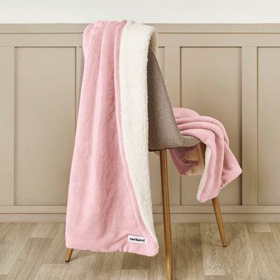 Plaid sherpa - rose/blanc