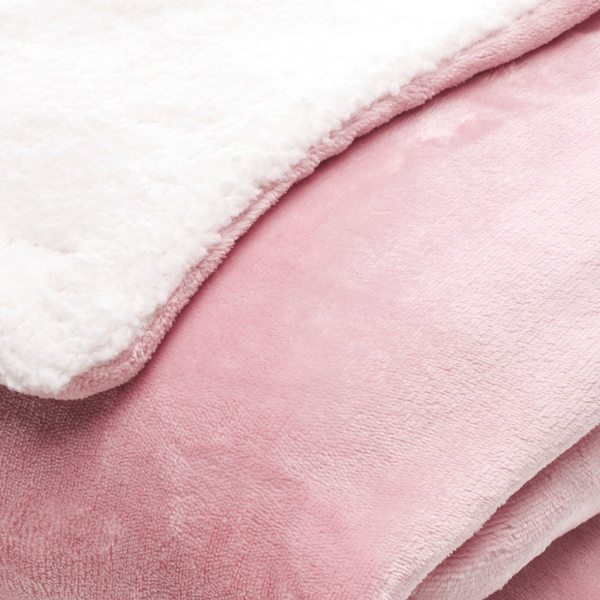 Plaid sherpa - rose/blanc