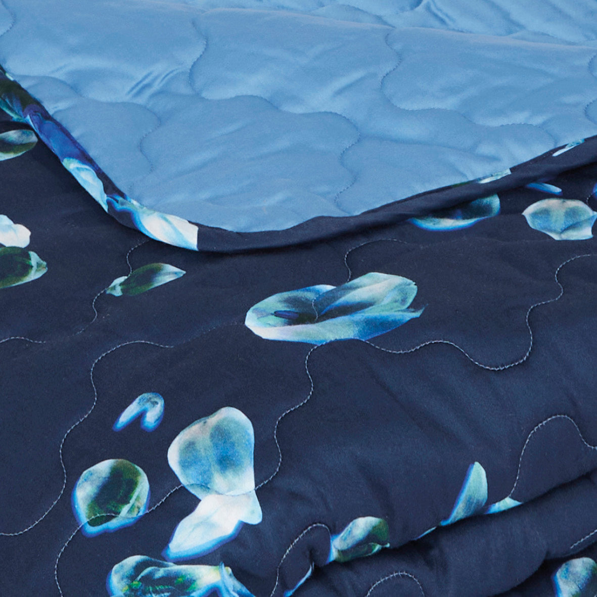 Couvre-lit satin de coton - Aurore Bleu