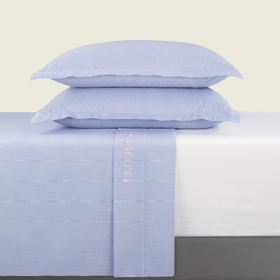 Sheet set cotton percal - Saclay Light blue