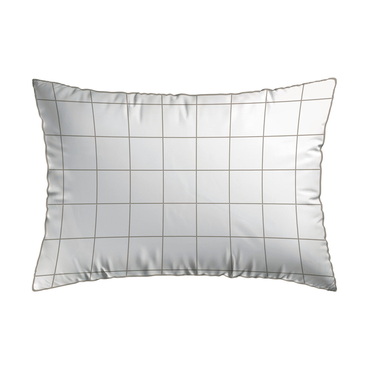 Taie(s) d'oreiller satin de coton - Caren Blanc / Taupe