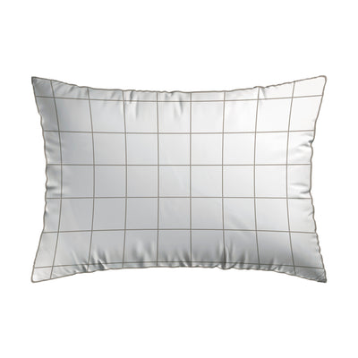 Taie(s) d'oreiller satin de coton - Caren Blanc / Taupe