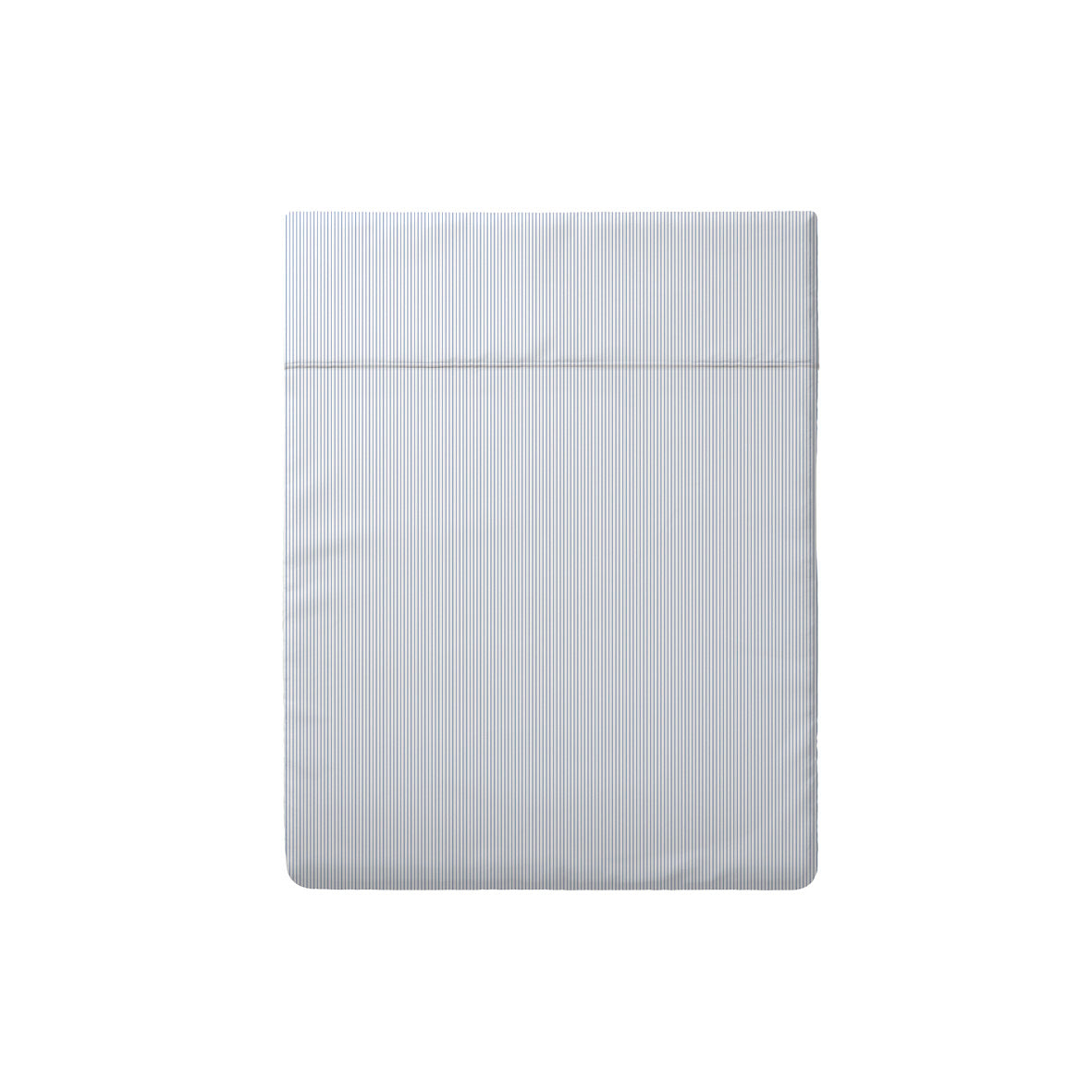Drap plat satin de coton dobby stripe - Rayures fines Bleu clair