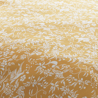 Duvet cover + pillowcase(s) cotton satin - Birds Yellow