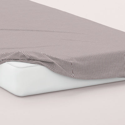 Fitted sheet cotton satin - Rayures Burgundy