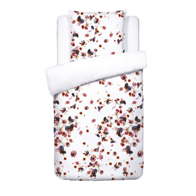 Duvet cover(s) + pillowcase(s) cotton satin - Aurore White 155 x 220 cm + 80 x 80 cm